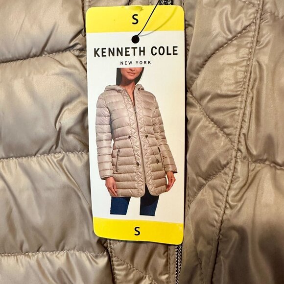 Kenneth Cole Women's Quilted Anorak Puffer Jacket Size S Tan Lightweight (NEW) - Picture 13 of 15